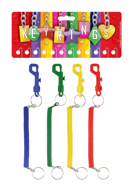 Spiral Plastic Keyring With Hook & Ring (1 Supplied)